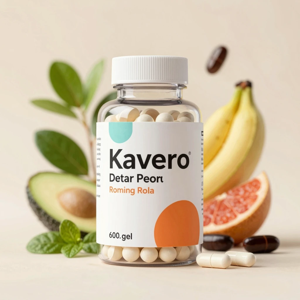 Kavero dietary supplement product packaging